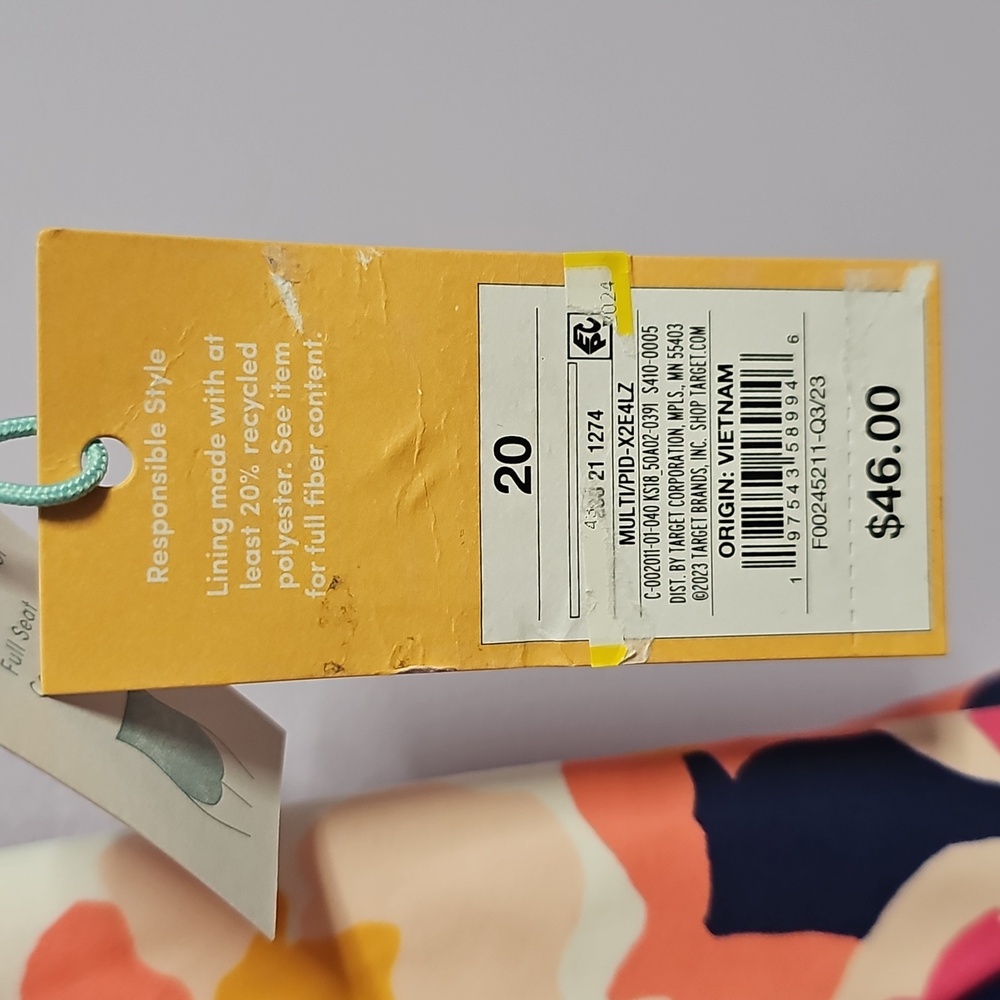 Kona Sol Floral One Piece Swimsuit - Pink, Orange and‎ Navy - Picture 3 of 7